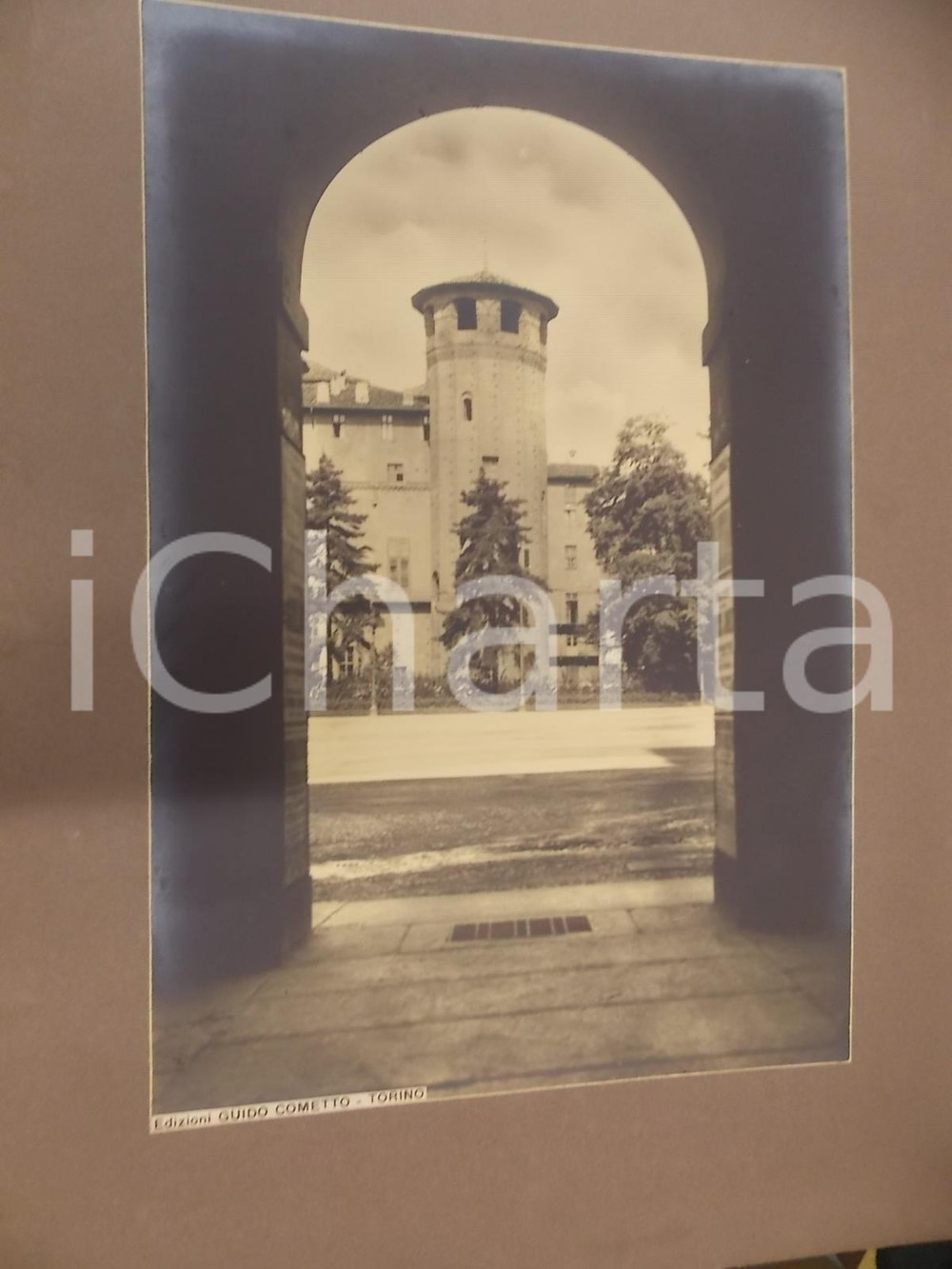 Fotografia d epoca originale 1940 ca TORINO Palazzp Madama dai portici del Teatro Regio Foto ed. COMETTO 1