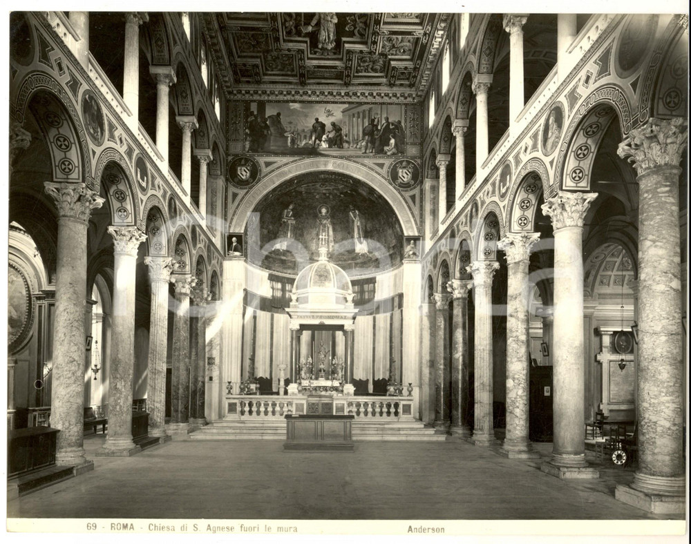 Fotografia d epoca originale 1930 ca ROMA Chiesa S. AGNESE FUORI LE MURA Fotografia ANDERSON 19 x 25 cm 1
