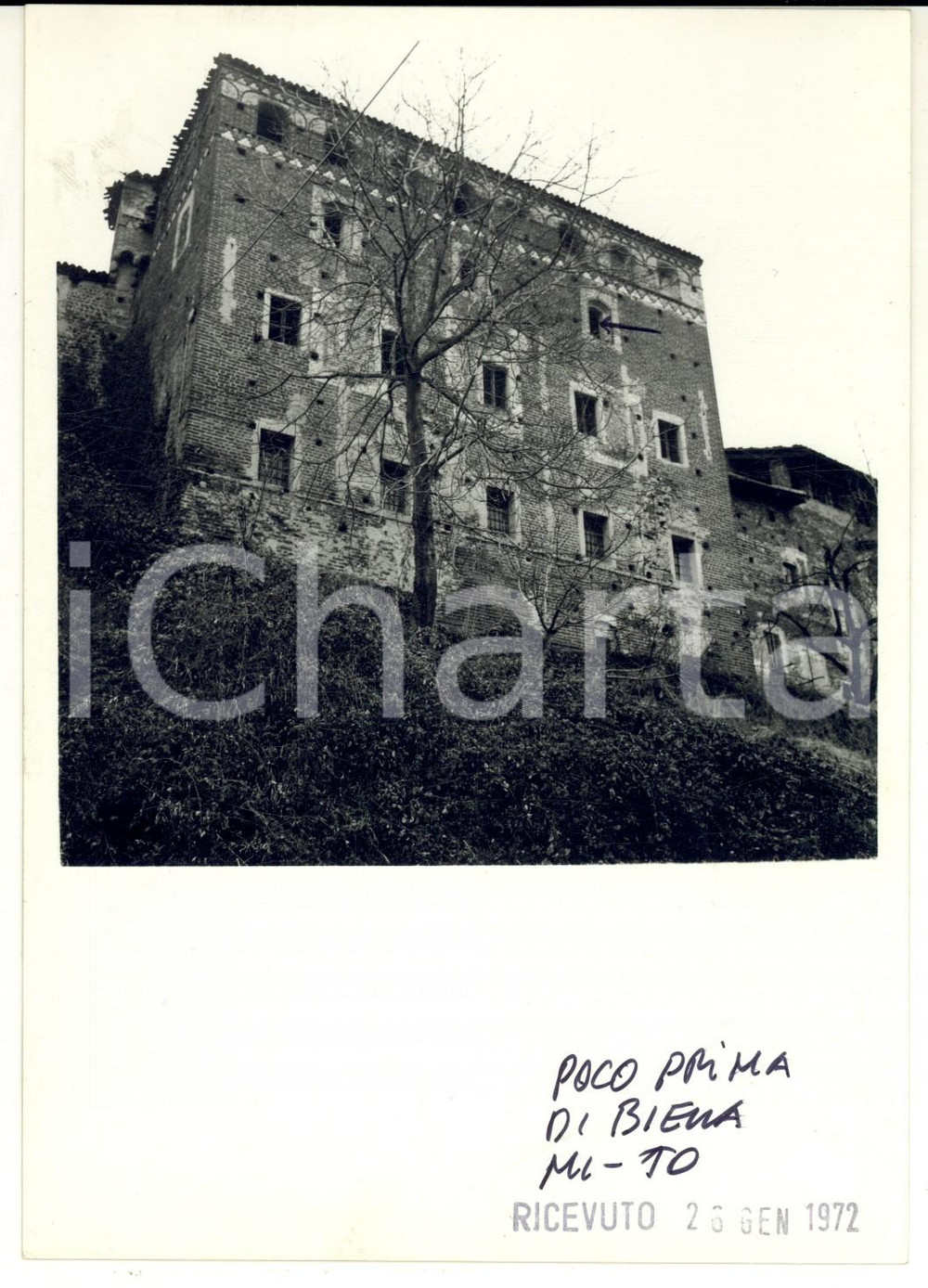 Fotografia d epoca originale 1972 Castello di MASSAZZA BI Veduta esterna Foto ARTISTICA 13x18 cm 1