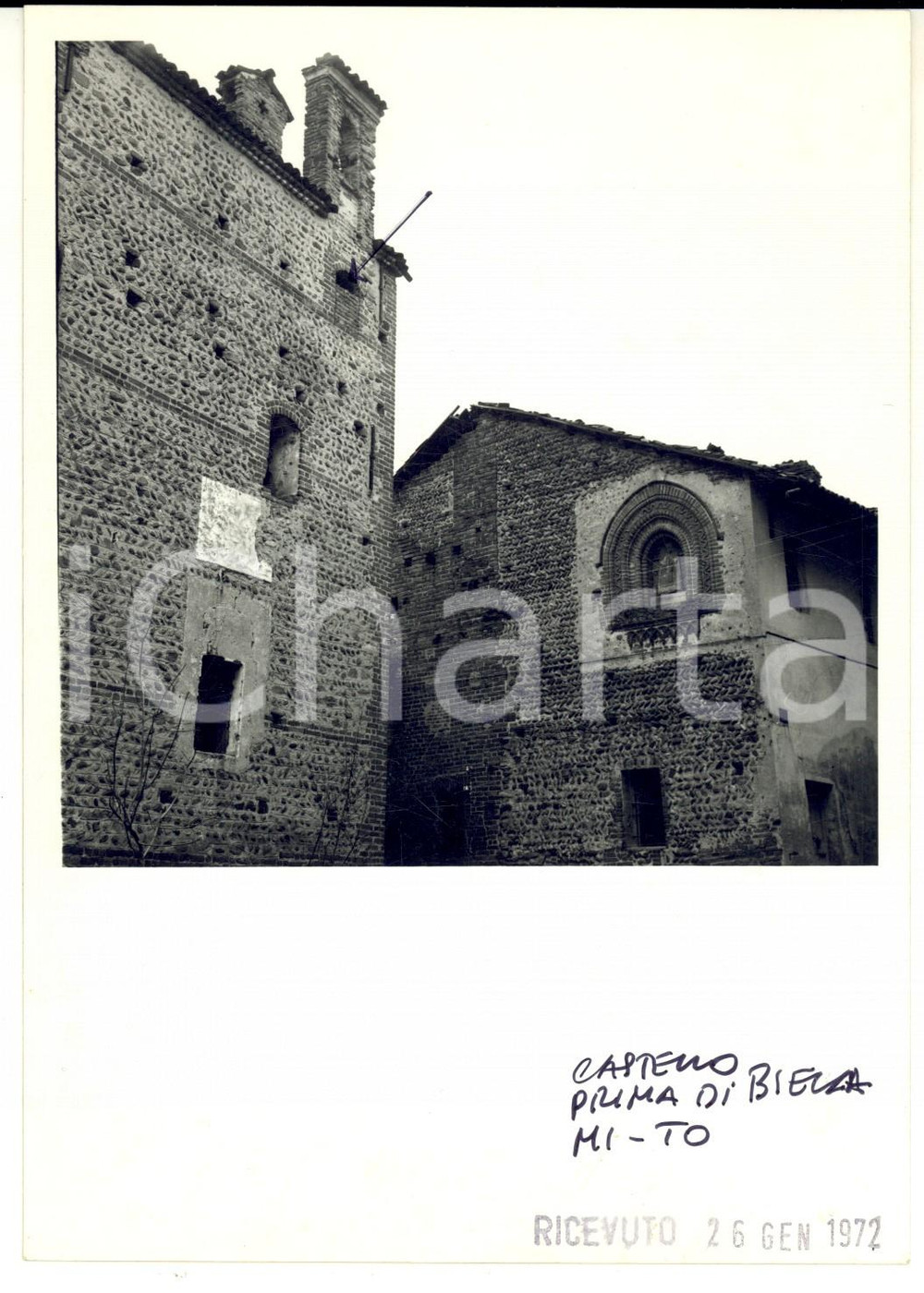 Fotografia d epoca originale 1972 Castello di MASSAZZA BI Veduta esterna Foto ARTISTICA 13x18 1