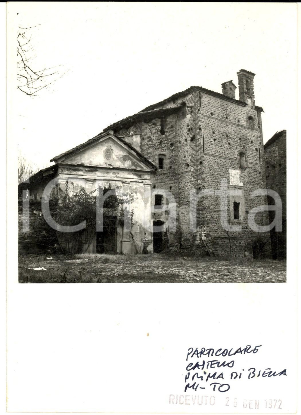 Fotografia d epoca originale 1972 Castello di MASSAZZA BI Cappella Sant Antonino e Sant Anna Foto 13x18 cm 1