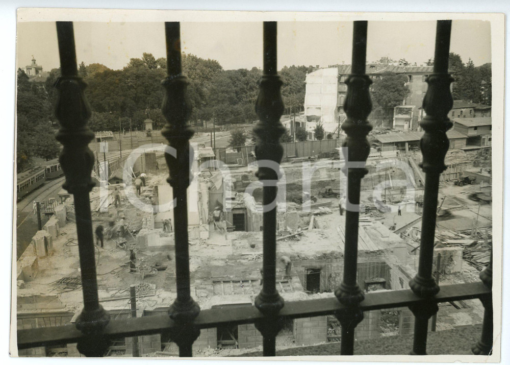Fotografia d epoca originale 1939 MILANO Cantiere di costruzione Palazzo della Stampa Piazza CAVOUR Foto 1
