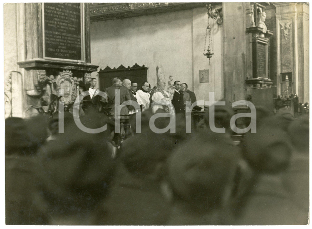 Fotografia d epoca originale 1940 ca ROMA ? Celebrazione della messa per i soldati Fotografia 1