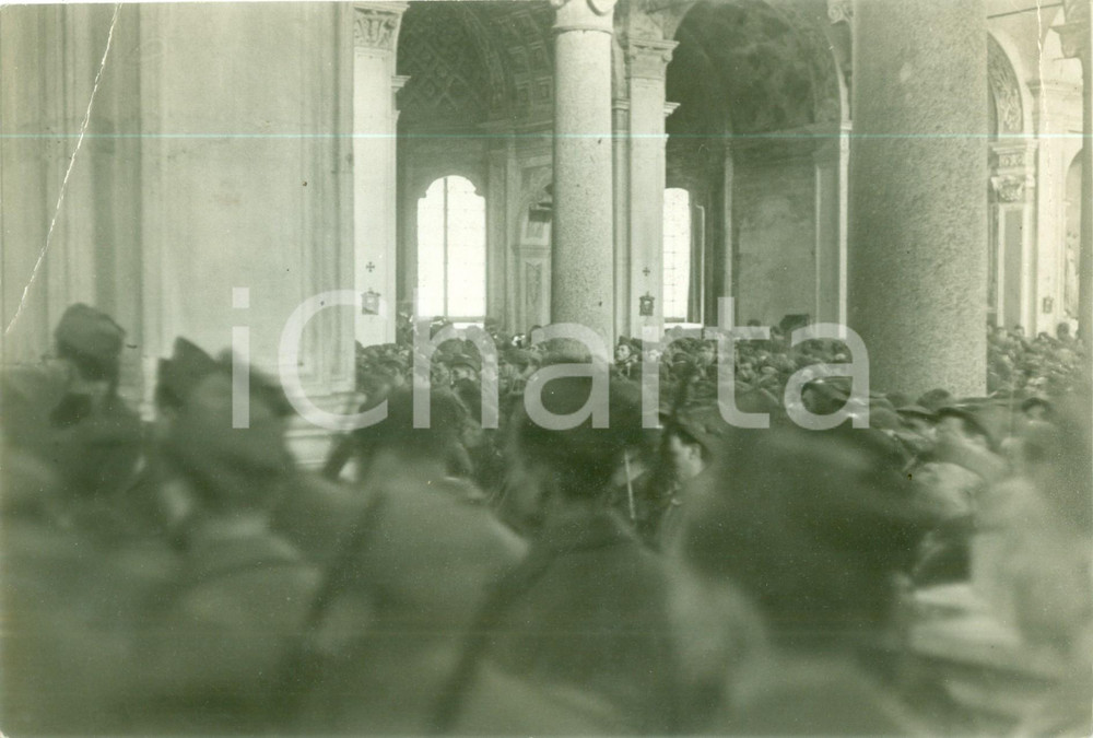 Fotografia d epoca originale 1940 ca ROMA ? Celebrazione della messa per i soldati Fotografia DANNEGGIATA 1