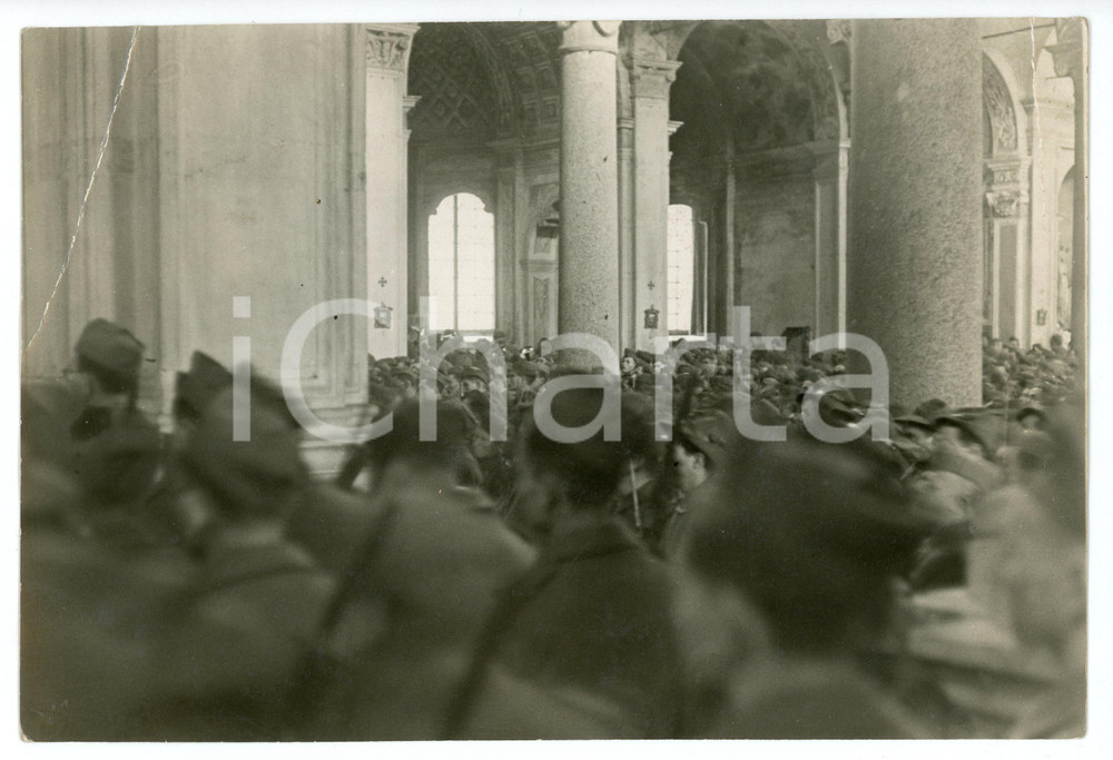 Fotografia d epoca originale 1940 ca ROMA ? Celebrazione della messa per i soldati Fotografia DANNEGGIATA 1