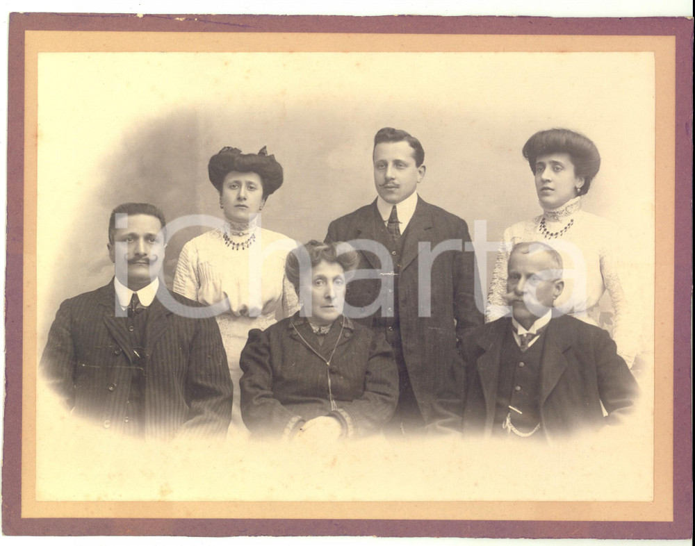 Fotografia d epoca originale 1900 ca Ritratto della famiglia MODENA  Foto 26x20 su cartoncino 1