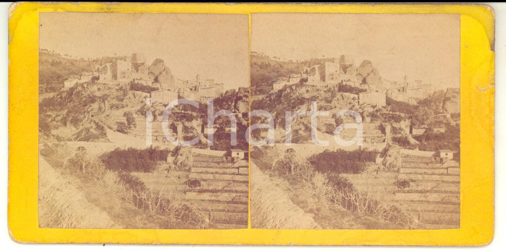 Fotografia d epoca originale 1890 ca ROQUEBRUNECAPMARTIN FRANCE Veduta panoramica Foto stereoscopica 1