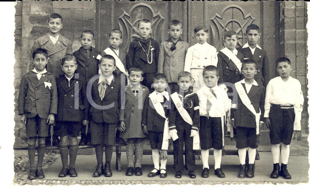 Fotografia d epoca originale 1940 ca AREA LOMBARDA Bambini nel giorno della Prima Comunione Foto VINTAGE FP 1
