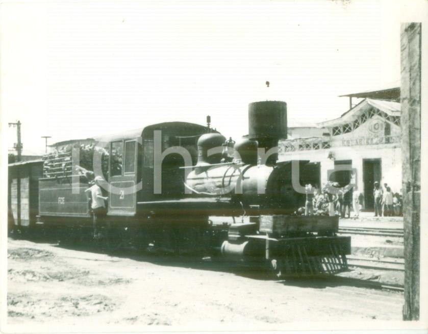 Fotografia d epoca originale 1930 ca BRASILE ? Ferrovia sudamericana Locomotiva 21 Fotografia cm 10 x 8 1