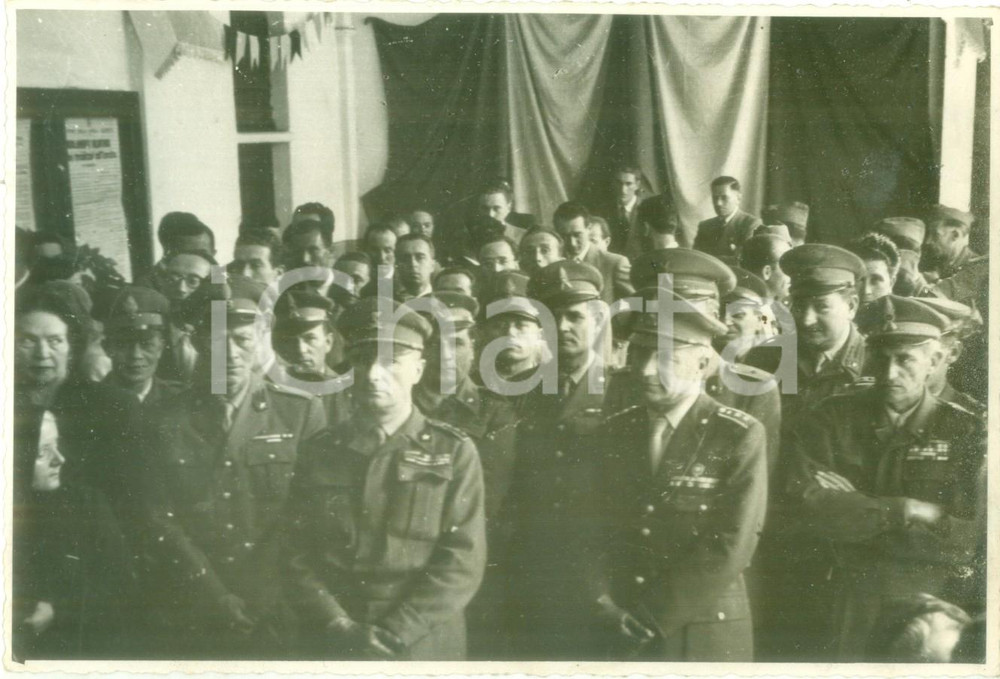 Fotografia d epoca originale 1935 ca ROMA ? Ufficiali del Regio Esercito in caserma per cerimonia Fotografia 1