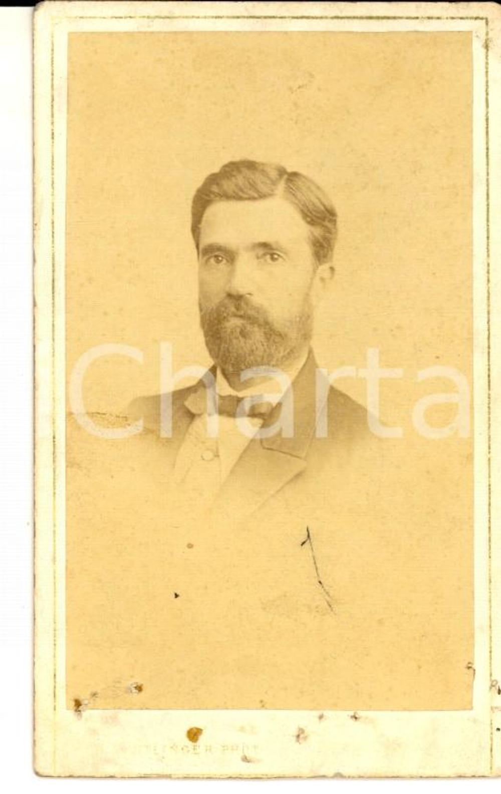 Fotografia d epoca originale 1880 ca PARIS FRANCE Ritratto di giovane uomo Foto Charles REUTLINGER CDV 1