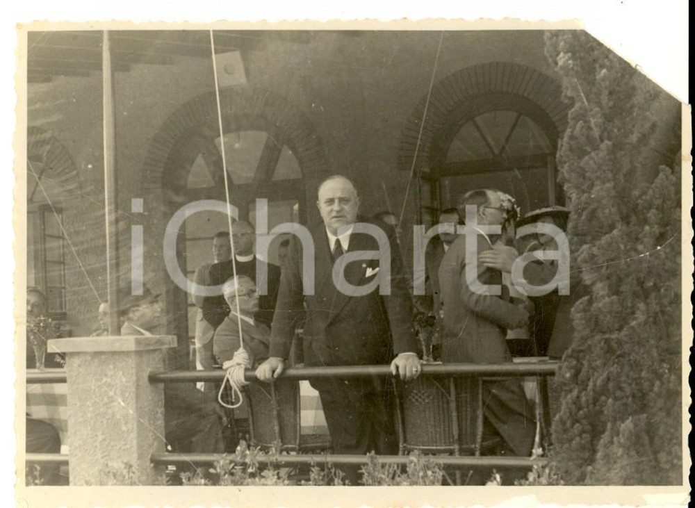 Fotografia d epoca originale 1941 SHANGHAI CHINA Inaugurazione Nuova Casa d Italia Foto RARA DANNEGGIATA 1
