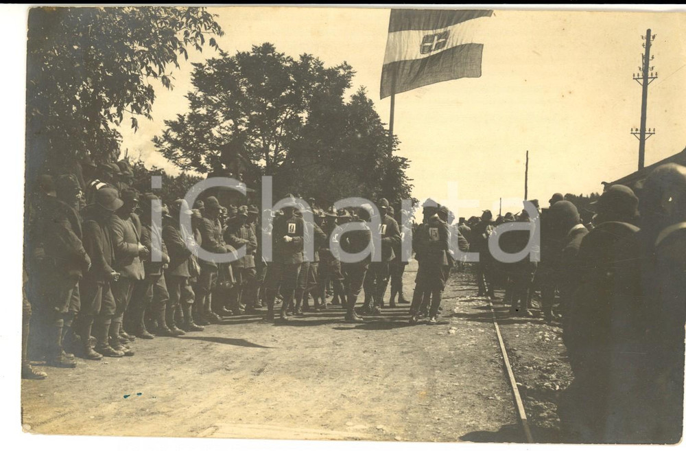 Fotografia d epoca originale 1915ca REGIO ESERCITO Gruppo di alpini in esercitazione Foto 17x11 cm 1