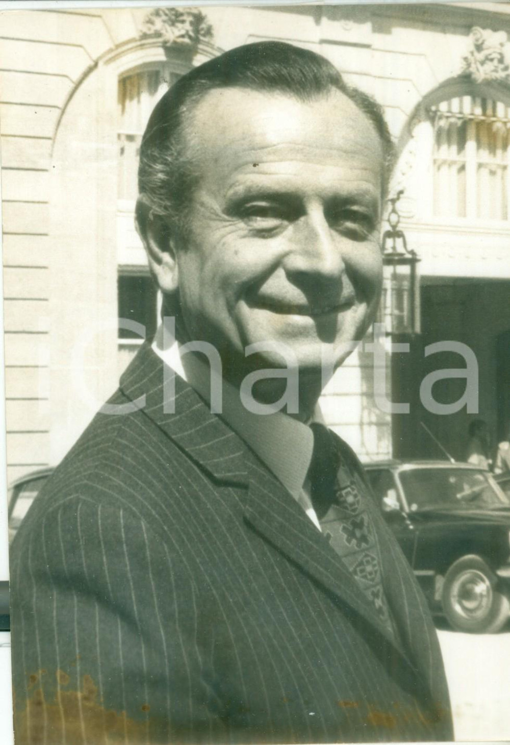 Fotografia d epoca originale 1976 PARIS Ministro Jean LECANUET lascia l ELISEO Fotografia 1