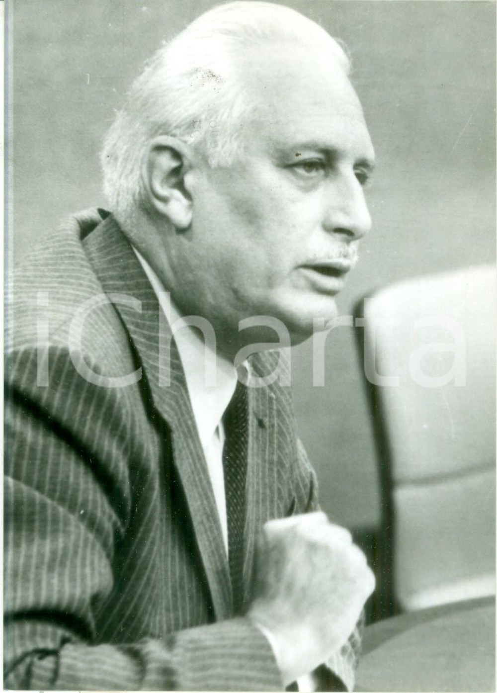 Fotografia d epoca originale 1980 PARIS Ministro AndrÃ© GIRAUD al Club de la Presse EUROPE I Fotografia 1