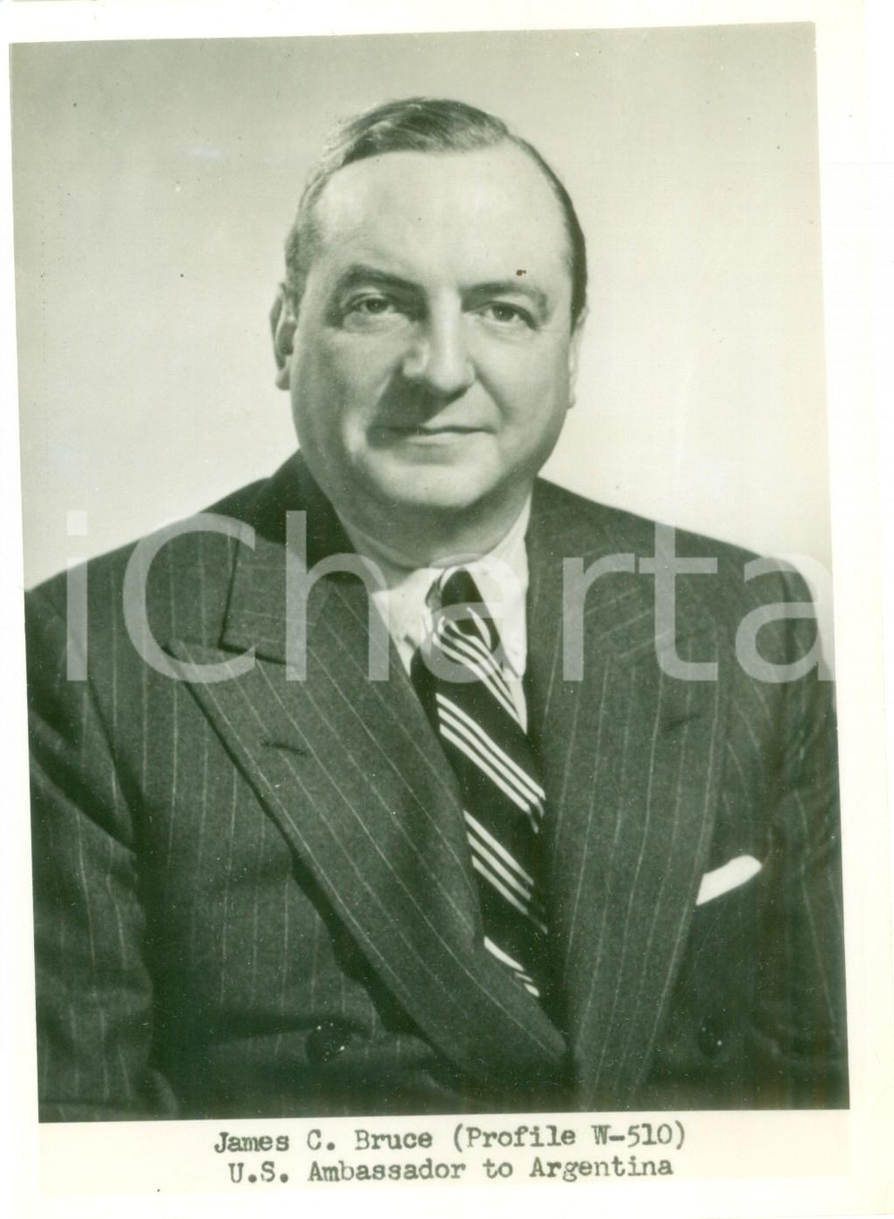 Fotografia d epoca originale 1950 ca USA James C. BRUCE Ambasciatore americano in ARGENTINA Fotografia 1