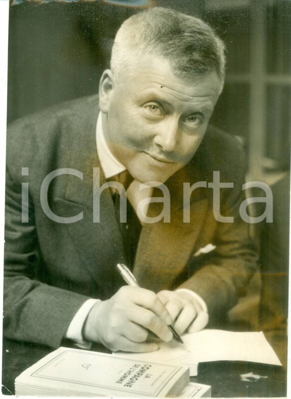 Fotografia d epoca originale 1956 PARIS Giornalista Yves GROSRICHARD firma La compagne de l homme Foto 1