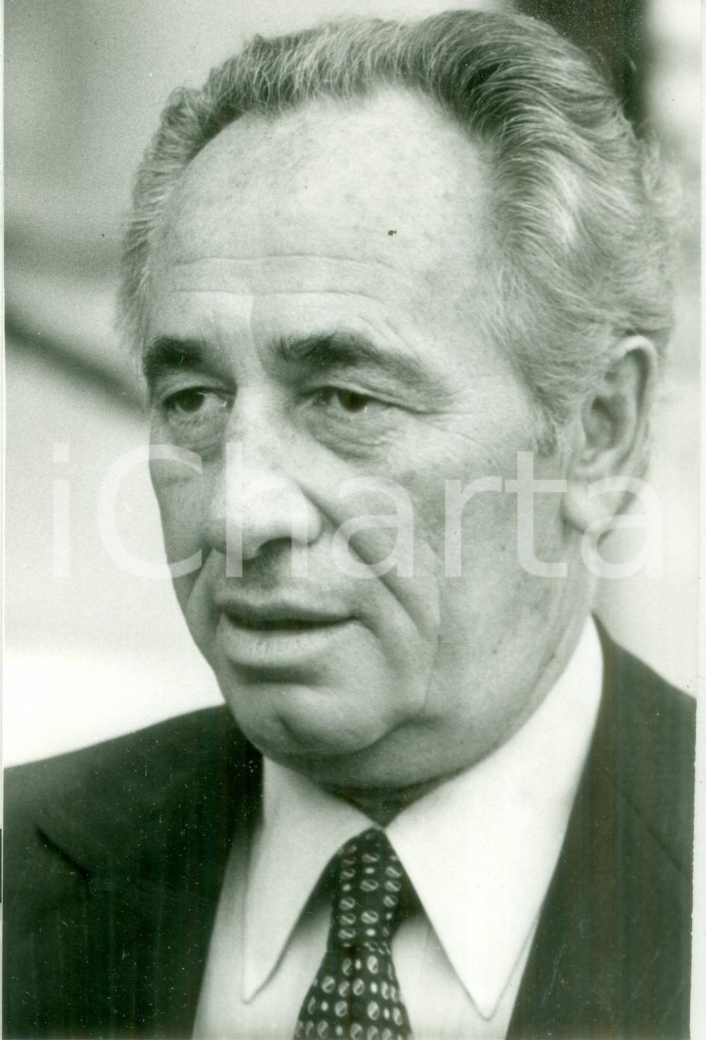 Fotografia d epoca originale 1986 MAROCCO Shimon PERES primo ministro israeliano in visita Fotografia 1