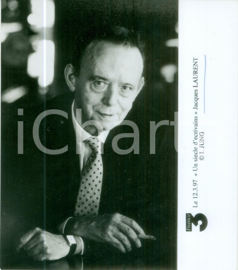 Fotografia d epoca originale 1997 PARIS Scrittore Jacques LAURENT a Un siÃ¨cle d Ã©crivains Fotografia 1