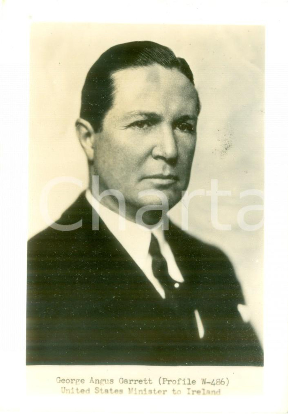 Fotografia d epoca originale 1945 ca USA George Angus GARRETT ambasciatore in IRLANDA Fotografia 1