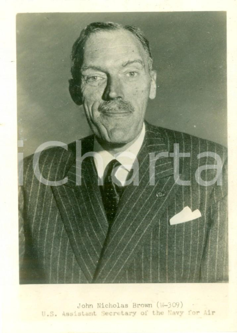 Fotografia d epoca originale 1945 ca USA John Nicholas BROWN Assistant Secretary Navy for the Air Fotografia 1