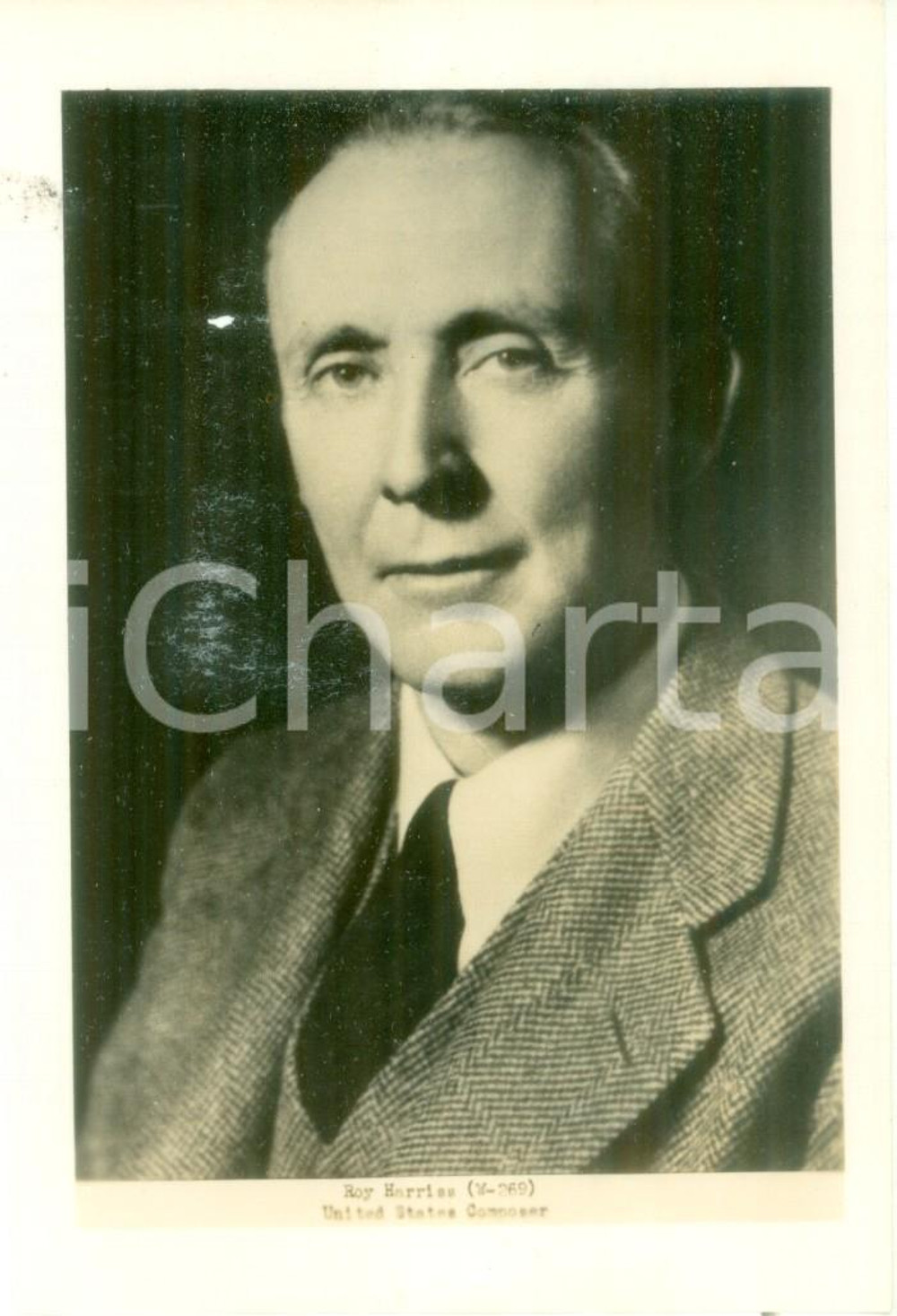 Fotografia d epoca originale 1945 ca USA Compositore Roy Ellsworth HARRIS Fotografia 1