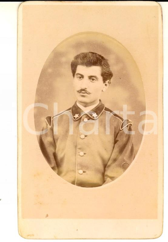 Fotografia d epoca originale 1870 ca ROMA Ritratto di ufficiale di fanteria Fotografia Tito TARTAGLINI CDV 1