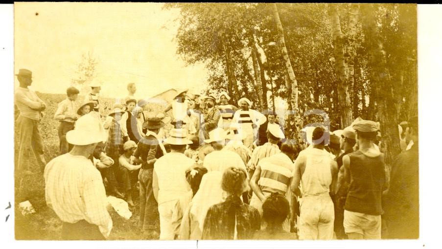 Fotografia d epoca originale 1920 ca VENEZIA GIULIA CANOTTAGGIO Raduno prima della gara Foto VINTAGE 10x6 1