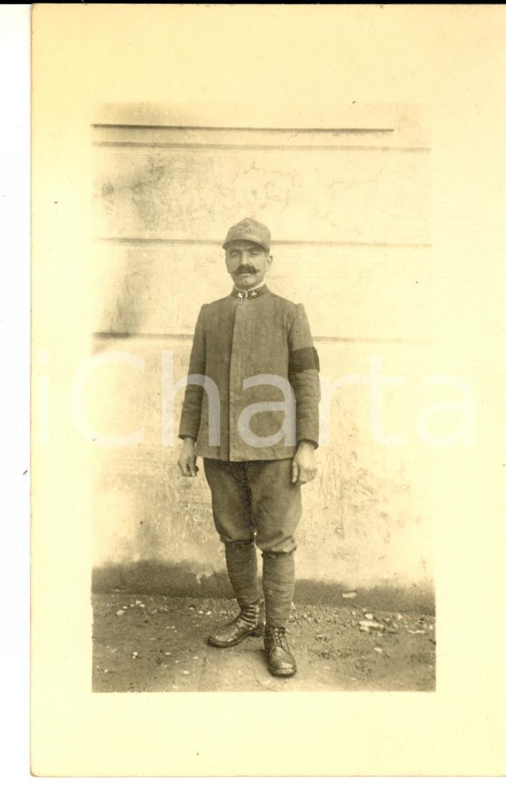 Fotografia d epoca originale 1915 ca WWI STRESA Ritratto di militare del 250Â° fanteria Foto Dante MENAPACE 1