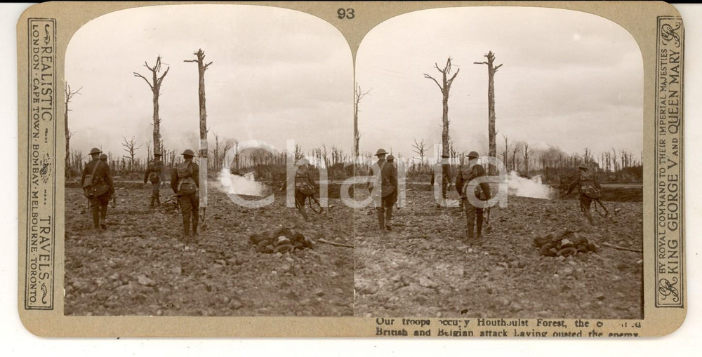 Fotografia d epoca originale 1918 WW1 THE GREAT WAR English troops occupy HOUTHOULST FOREST Photo n° 93 1