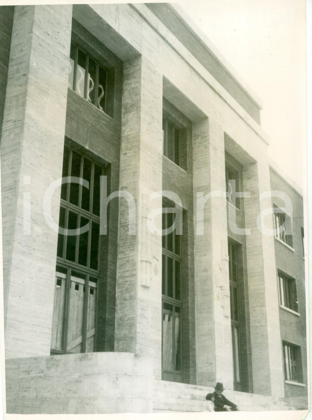 Fotografia d epoca originale 1934 MILANO Ingresso principale della nuova piscina coperta COZZI Fotografia 1
