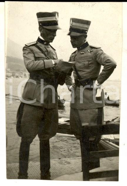 Fotografia d epoca originale 1932 LAGO TRASIMENO Grandi Manovre  Duca di BERGAMO e marchese ROERO Foto 5x8 1