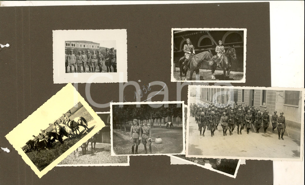 Fotografia d epoca originale 1938 ALESSANDRIA Vita di un battaglione di ARTIGLIERIA Lotto 8 fotografie 1