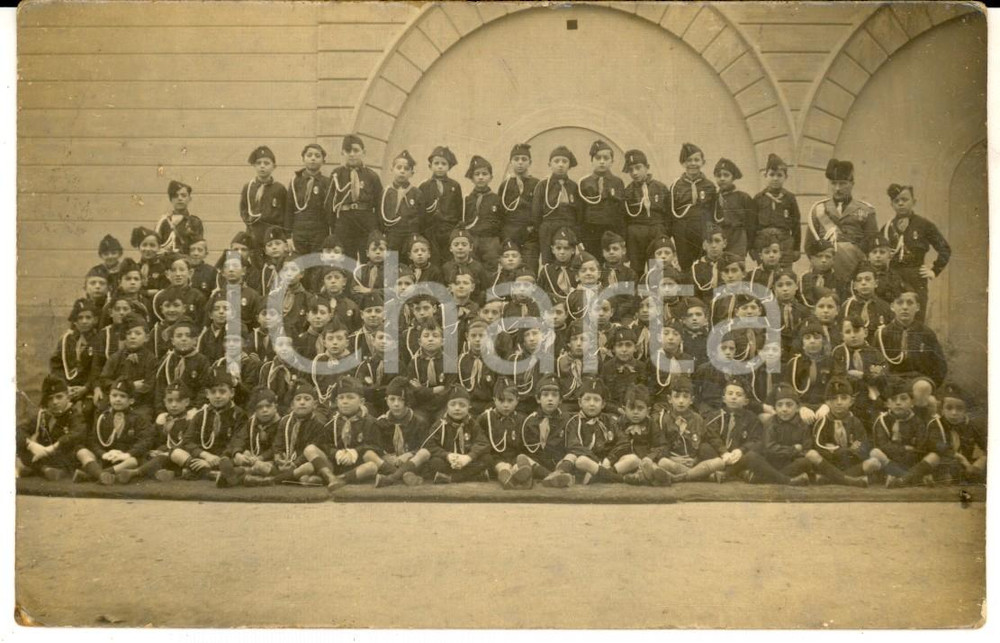 Fotografia d epoca originale 1930 ca AREA LOMBARDA ? Figli della lupa in divisa Foto cartolina FASCISMO 1