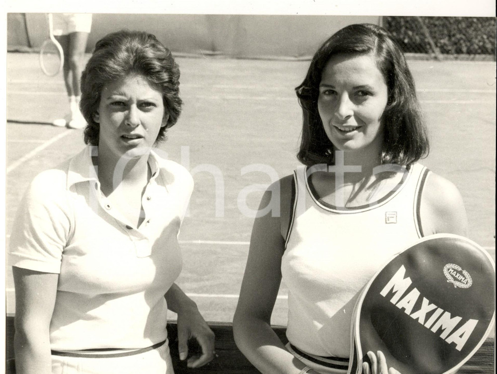 Fotografia d epoca originale 1980 ca TENNIS FEMMINILE La coppia FALCONIERI  BELARDINELLI Foto 24x18 1