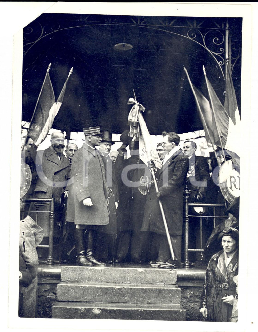 Fotografia d epoca originale 1930 ca PARIS Cerimonia di commemorazione Caduti GRANDE GUERRA Foto 13x18 cm 1
