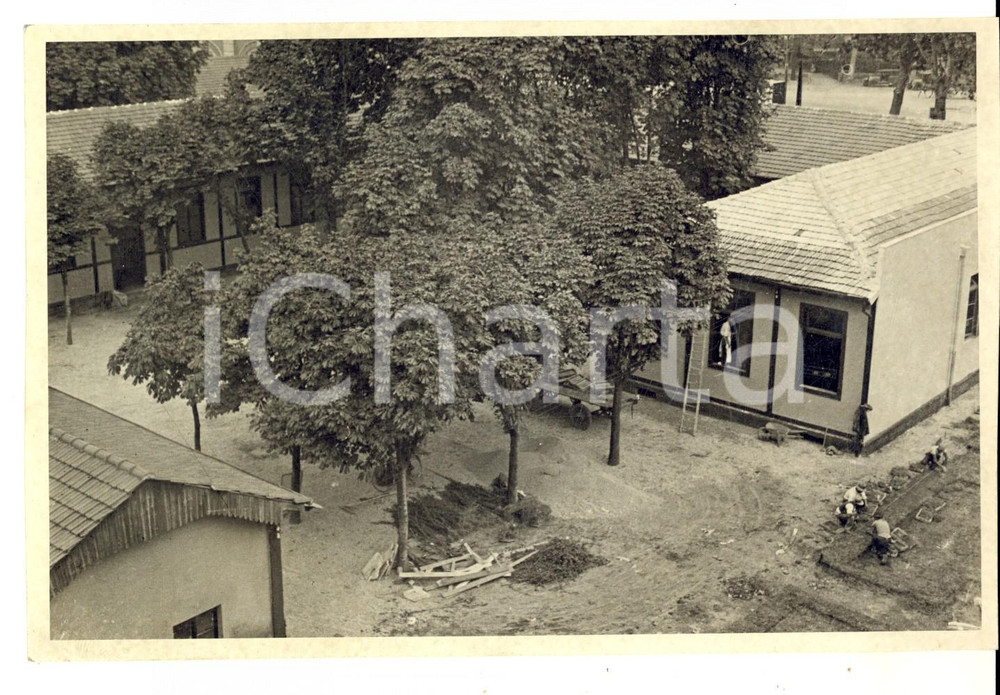 Fotografia d epoca originale 1934 MILANO Operai al lavoro per il restauro di un fabbricato Foto 18x13 1