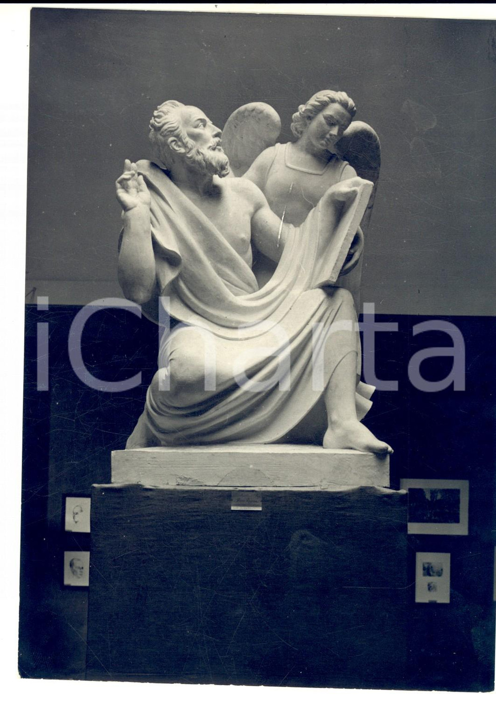 Fotografia d epoca originale 1950 ca PARIS Sculpture de POISSON pour l Ã©glise SAINTSULPICE Photo 13x19 1
