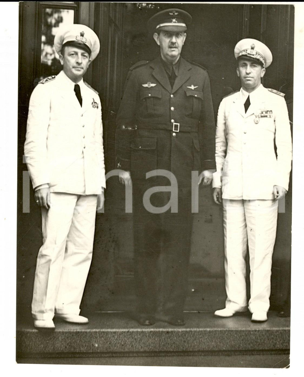 Fotografia d epoca originale 1939 MILANO REGIO ESERCITO Ritratto di tre ufficiali MARINA e AERONAUTICA Foto 1