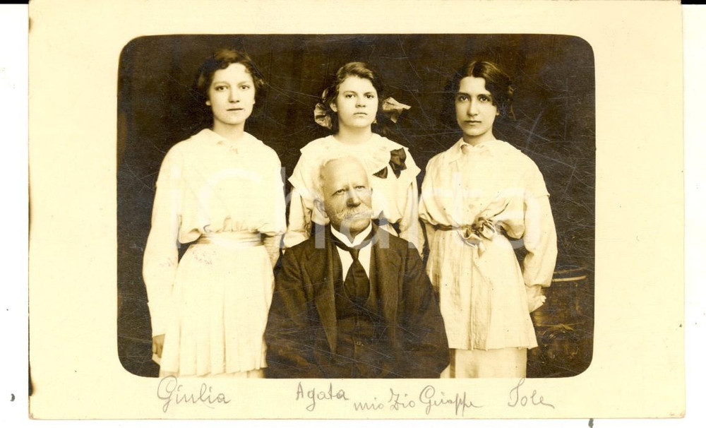 Fotografia d epoca originale 1915 ca TORINO ? Ritratto delle cugine del cav. Amedeo NIEDDU Foto cartolina 1