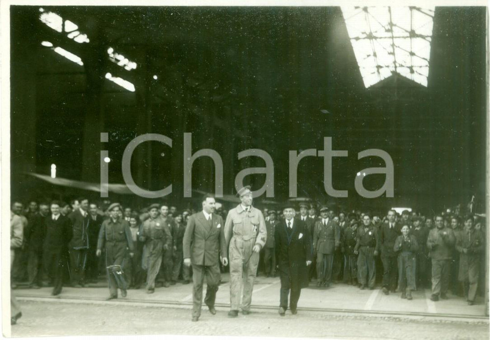 Fotografia d epoca originale 1936 AVIAZIONE Visita a una fabbrica aeronautica Fotografia 1