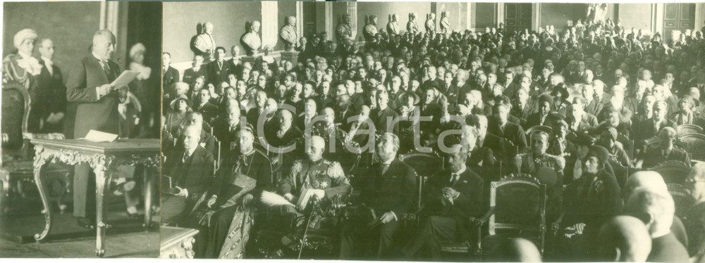 Fotografia d epoca originale 1930 ROMA Benito MUSSOLINI celebra l Istituto Internazionale di Agricoltura FOTO 1