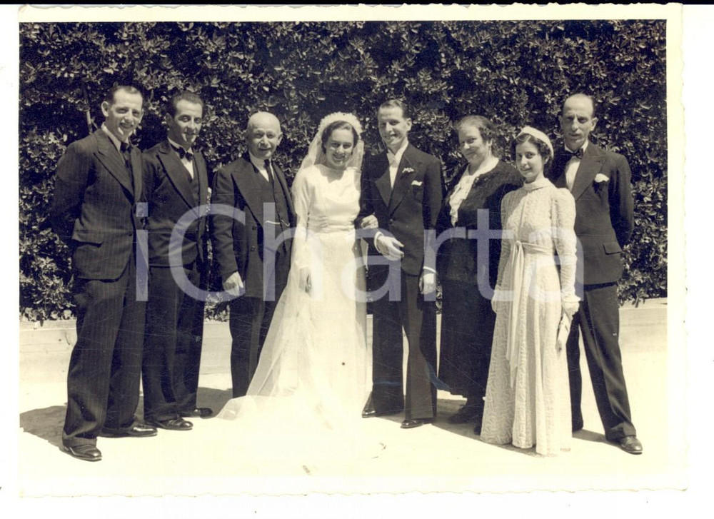 Fotografia d epoca originale 1938 LOCARNO CH Luigi VIDOLI nel giorno delle nozze con la famiglia Foto 1