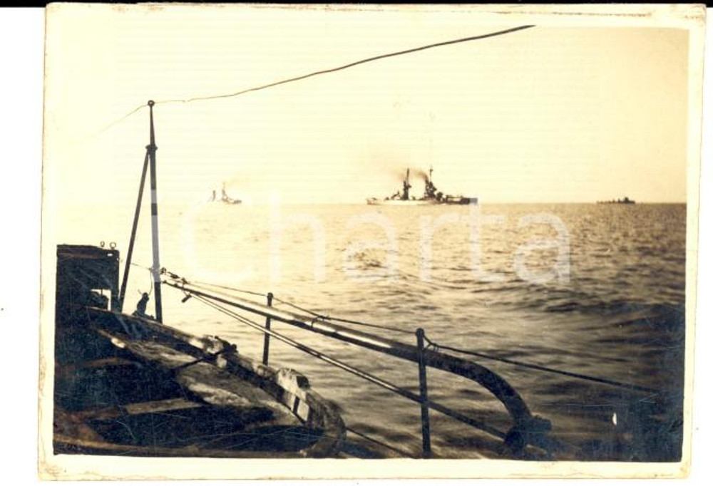 Fotografia d epoca originale 1928 LA SPEZIA Grandi manovre  R. N. Andrea Doria e Caio Duilio Foto 8 x 5 cm 1