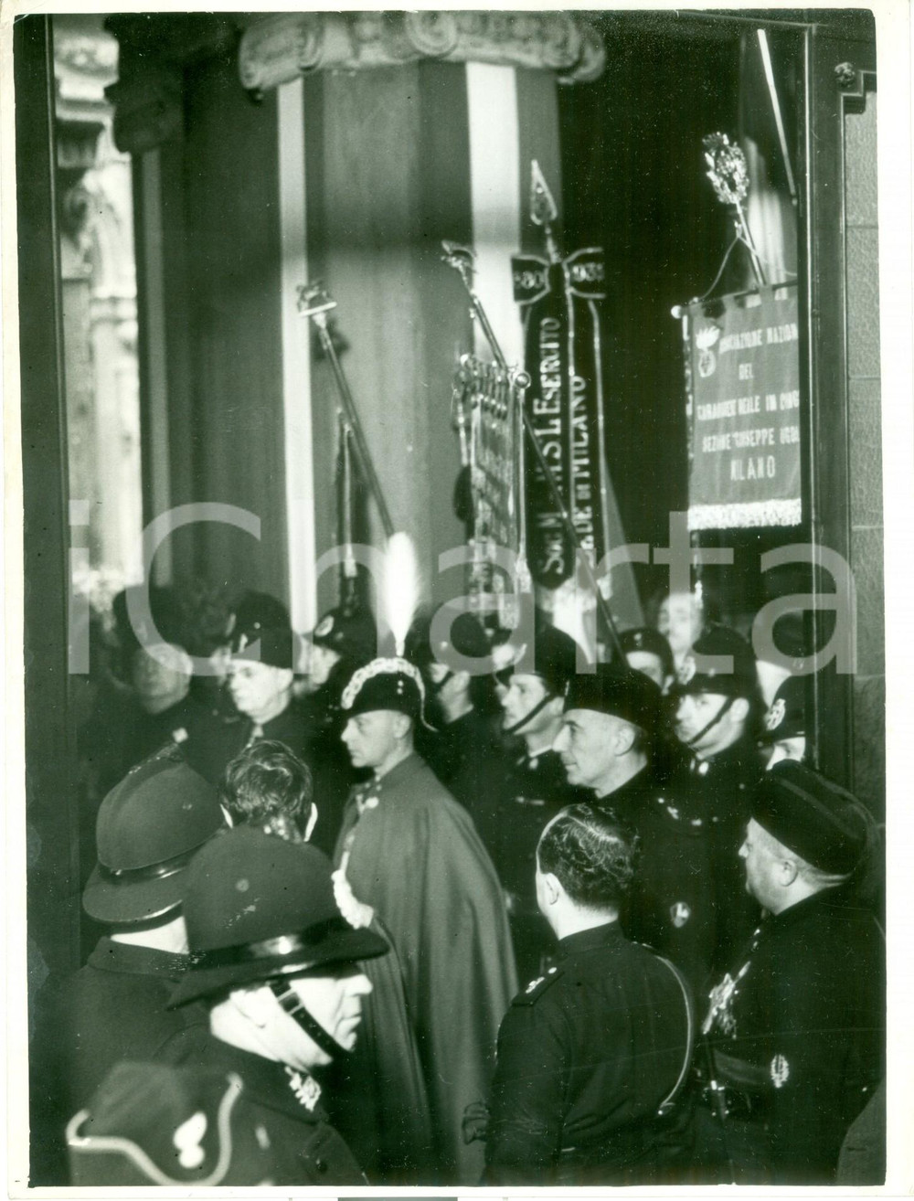 Fotografia d epoca originale 1936 MILANO Inaugurazione lapide per Caduti in AFRICA ORIENTALE a Palazzo MARINO 1