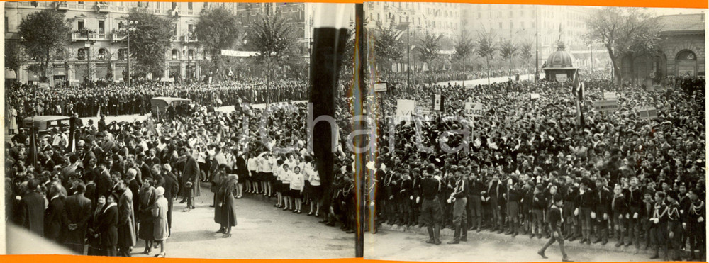 Fotografia d epoca originale 1933 MILANO Folla a inaugurazione fondazione Emilio DE MAGISTRIS gruppo CANTORE 1