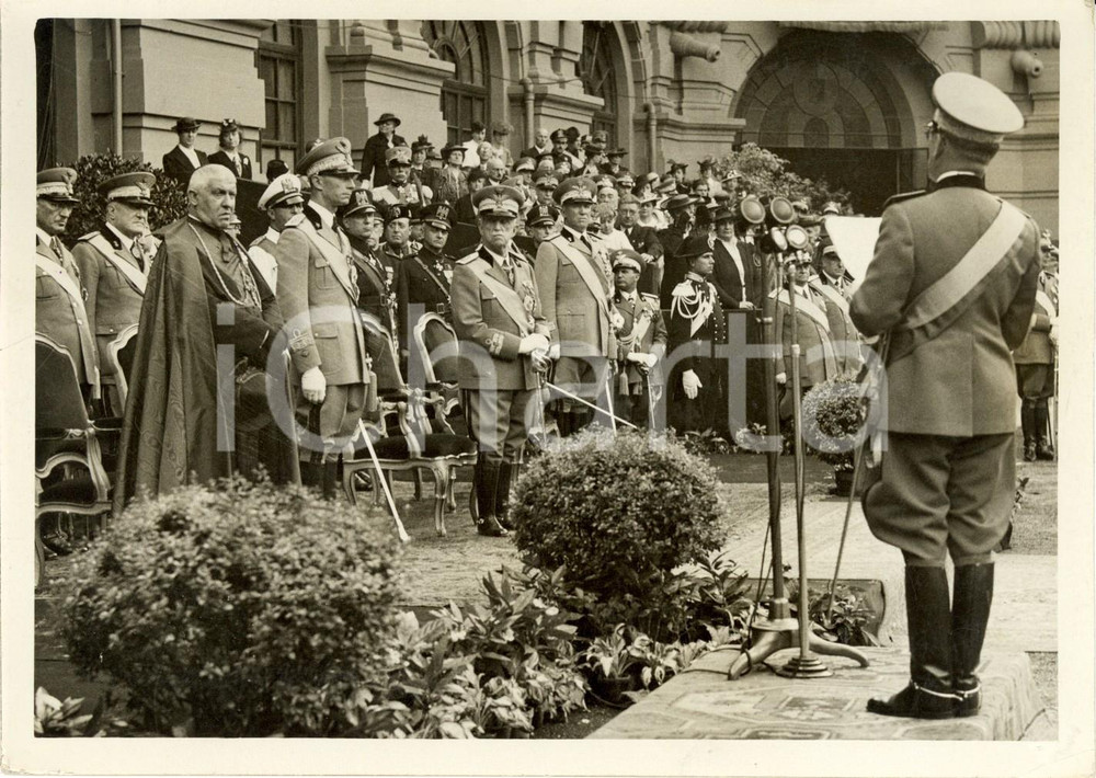 Fotografia d epoca originale 1939 TORINO Re, Duca di PISTOIA, Duca di BERGAMO bicentenario Scuola ARTIGLIERIA 1