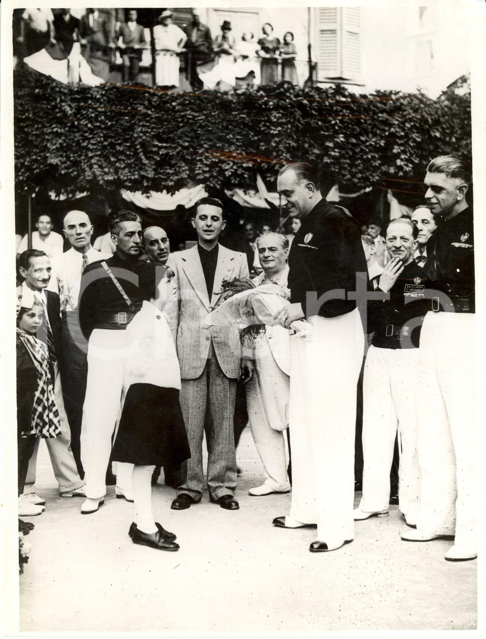 Fotografia d epoca originale 1936 OND MILANO PORTA VENEZIA Rino PARENTI al campionato bocce gruppo OBERDAN 1