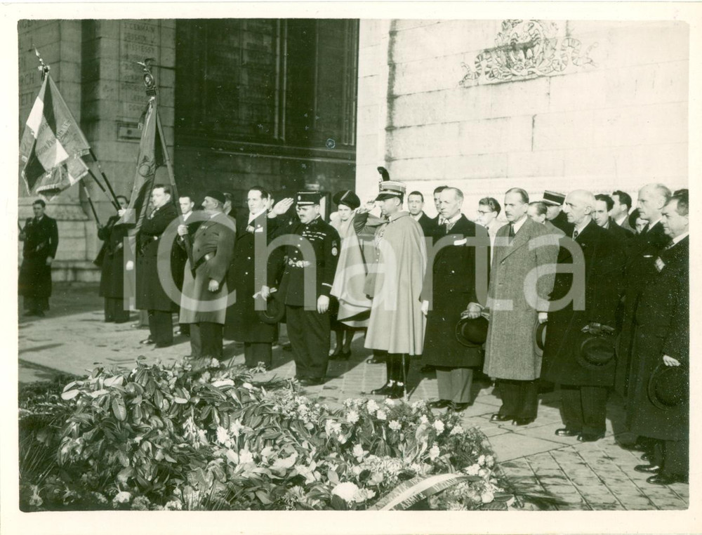 Fotografia d epoca originale 1938 PARIS Ex combattenti ARMEE D ITALIE al Milite Ignoto Fotografia 1