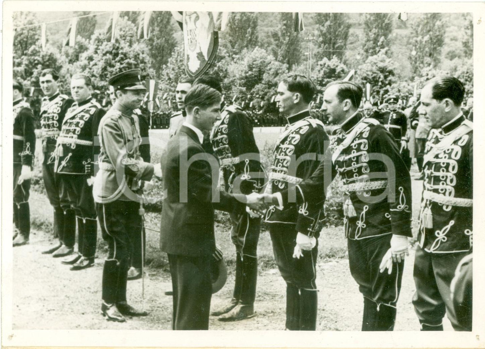 Fotografia d epoca originale 1938 JUGOSLAVIA Re Pietro II Reggente Paolo 100Â° anniversario GUARDIA REALE Foto 1